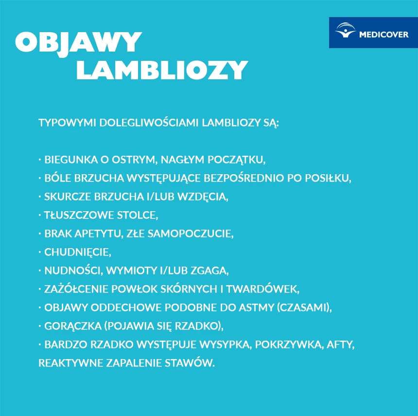 Objawy lambliozy.
