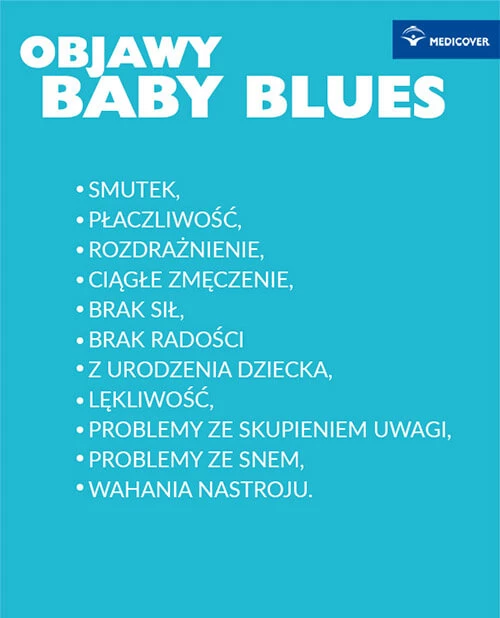 Objawy baby blues.