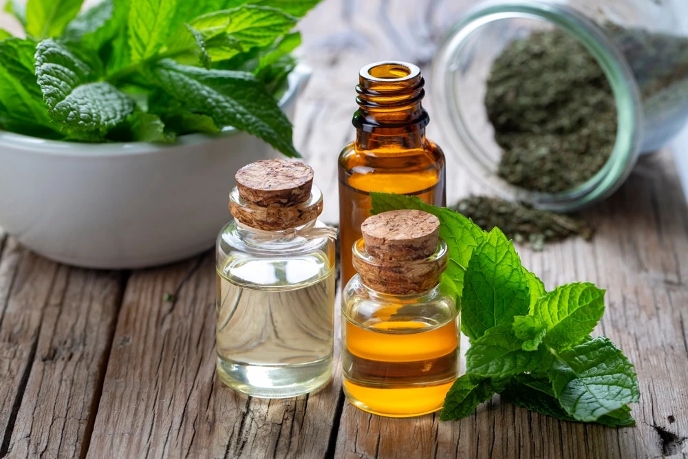 Olejek z&nbsp;mięty można wykorzystać w&nbsp;formie inhalacji. Zdjęcie: Esin Deniz / Shutterstock