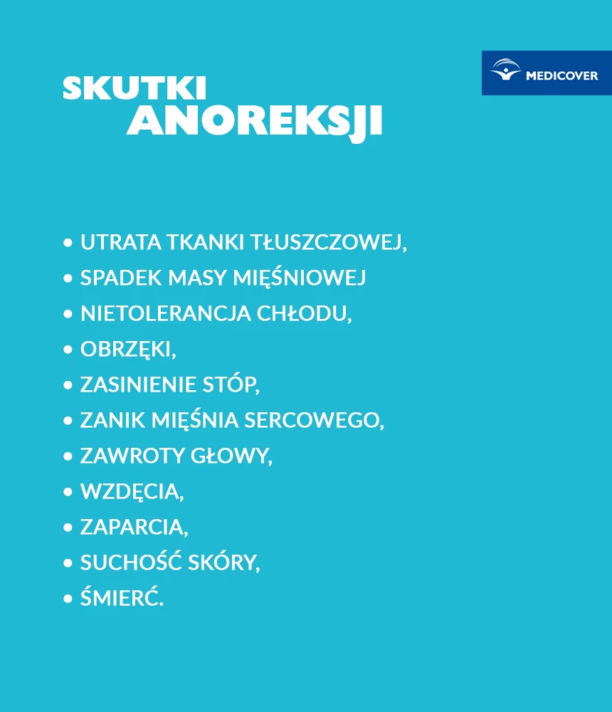 Anoreksja prowadzi do wielu powikłań.