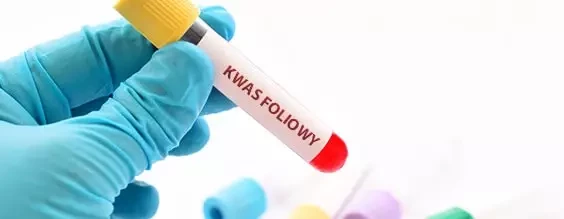 Probówka z&nbsp;krwią pobrana w&nbsp;celu badania stężenia kwasu foliowego we krwi.