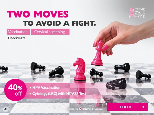 Two moves to avoid a fight. HPV vaccination and Cytology LBC with HPV28 Test now 40% off