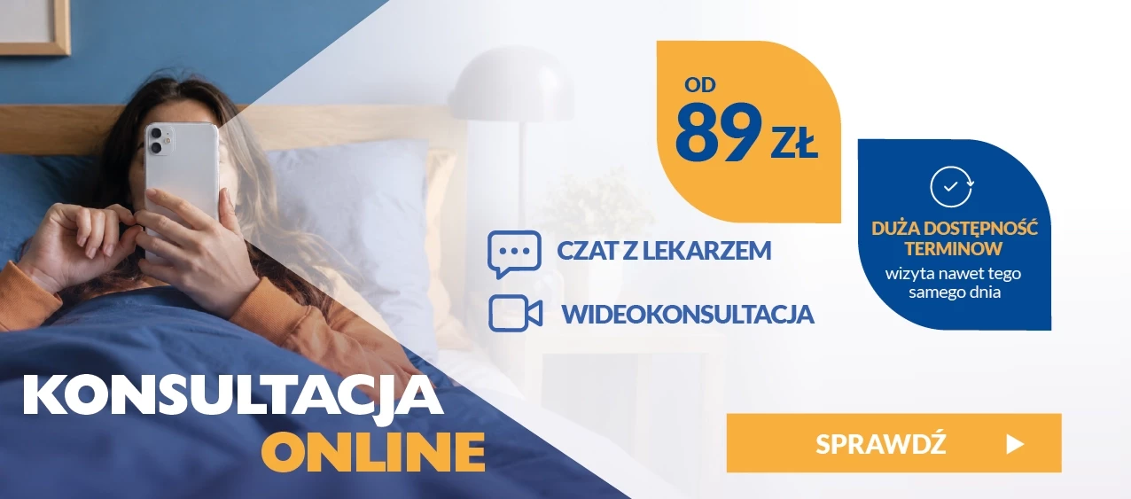 Konsultacja online już od 89 zł. Duża dostępność terminów - wizyta nawet tego samego dnia