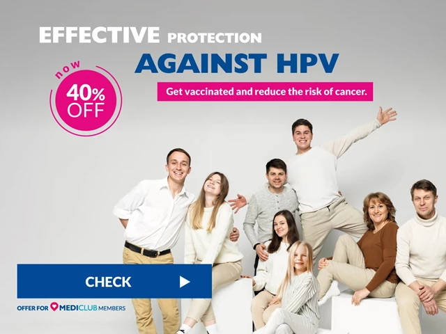 40% discount with Mediclub for hpv vaccination