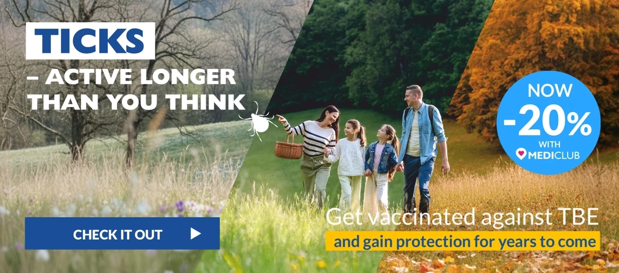 A solution for ticks – get vaccinated today. 20% discount with Mediclub.
