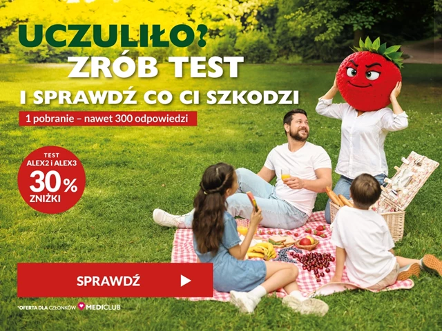 Uczuliło? Zrób test i sprawdź, co Ci szkodzi. 30% zniżki na test Alex2 i Alex3