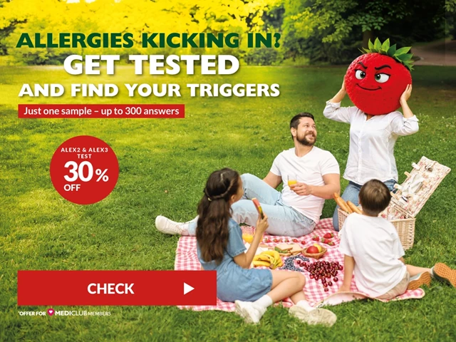 Allergies kicking in? Get tested and find your triggers. Alex2 & Alex3 tests - 30% off