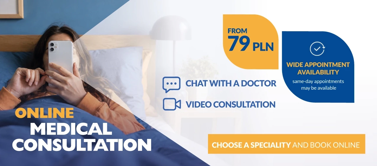 Online teleconsultation: choose and book a specialist starting at 79 PLN.