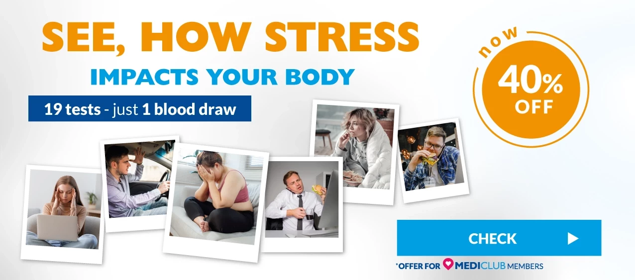 See how stress affects your body: 19 tests requiring no referral and a single blood draw—discounts starting at 40%.