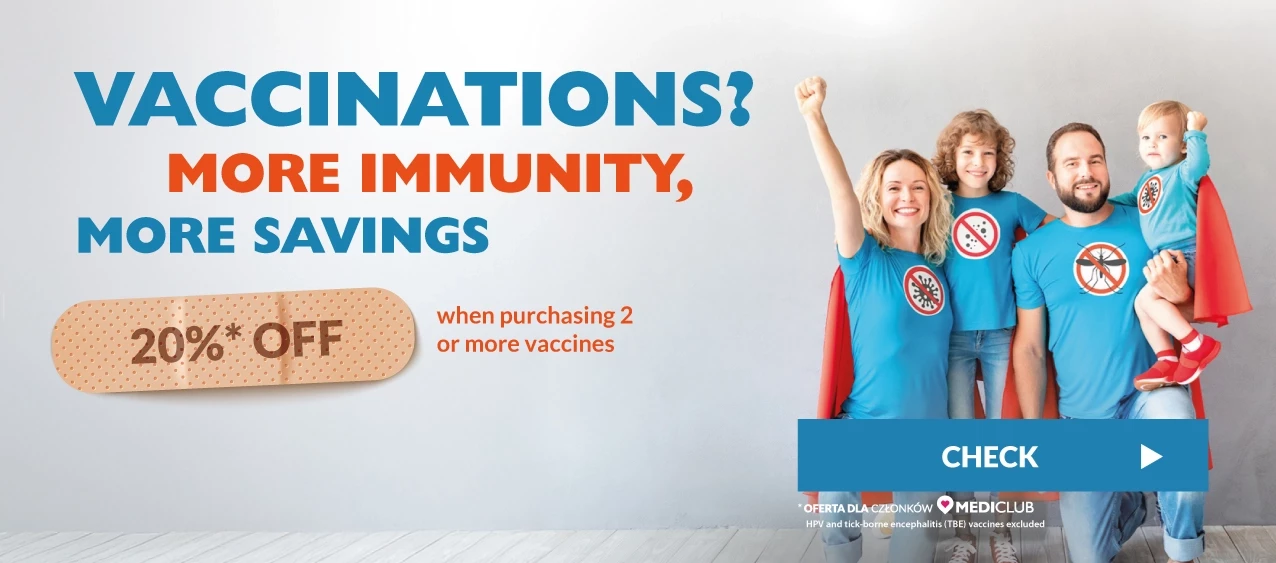 More immunity, more savings. 20% off when purchasing 2 or more vaccines